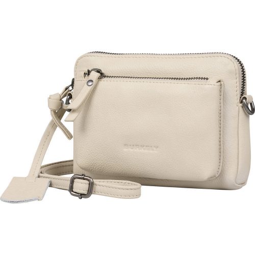  Burkely Lush Lucy sivobiela dámska kožená mini kabelka cez rameno, crossbody 18 x 13 cm