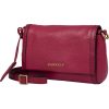  Dámska bočná kožená kabelka Burkely Keen Keira purpurovej farby, crossbody