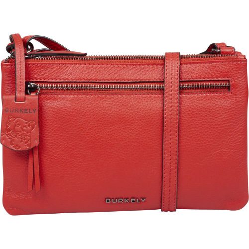  Dámska bočná kožená kabelka Burkely Rock Ruby červená, crossbody