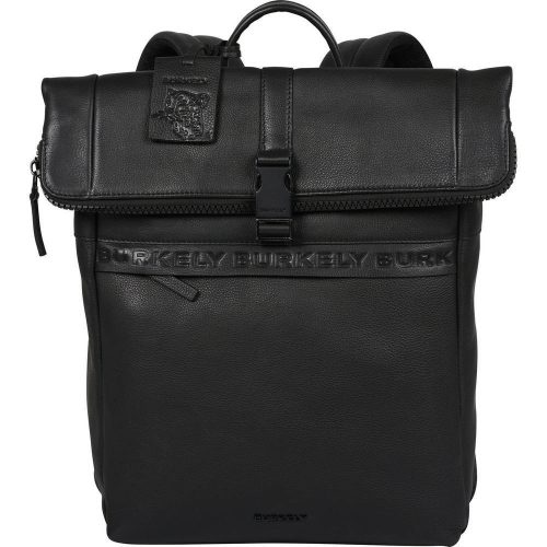  Burkely Minimal Manson Rolltop čierny kožený batoh s držiakom na notebook 14" 37 x 29 cm