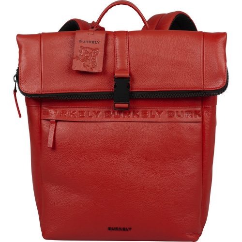  Burkely Minimal Manson Rolltop červený kožený batoh s držiakom na notebook 14" 37 x 29 cm