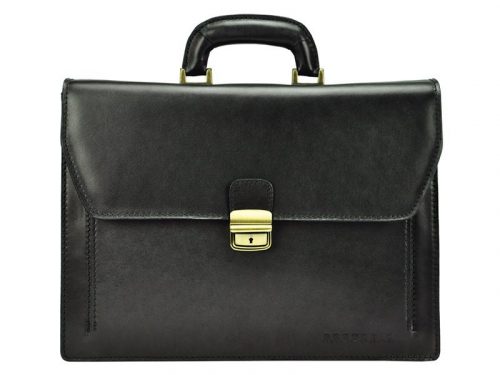  Gregorio 819-1 čierna unisex kožená aktovka 38 x 28 x 9 cm