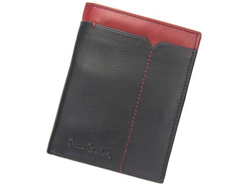  Pierre Cardin SAHARA TILAK14 326 čierno-červená pánska kožená peňaženka 9,8 x 13 cm