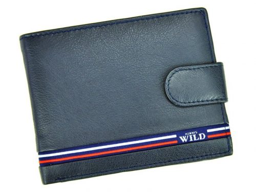 Wild N992L-GV RFID kék férfi marhabőr pénztárca 13 x 9.7 x 2 cm