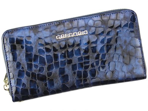  Gregorio FS-118 modrá dámska kožená peňaženka 19 x 11 x 4 cm