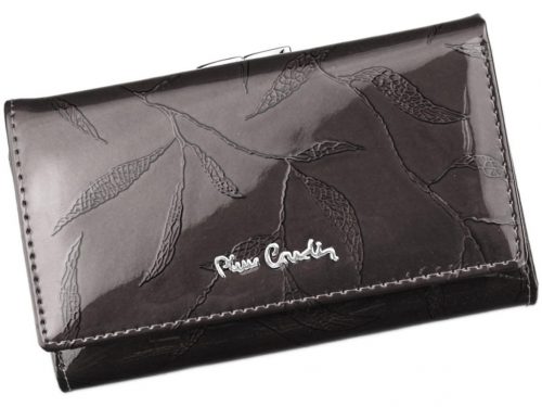  Pierre Cardin 02 LEAF 108 sivá dámska kožená peňaženka 14,5 x 8,5 cm