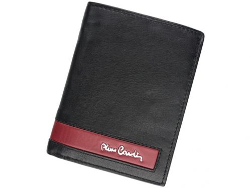  Pierre Cardin CB TILAK26 326 RFID čierno-červená pánska kožená peňaženka 9,8 x 13 cm