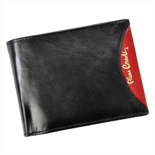  Pierre Cardin TILAK29 8806 RFID čierno-červená pánska kožená peňaženka 12,5 x 9,5 cm