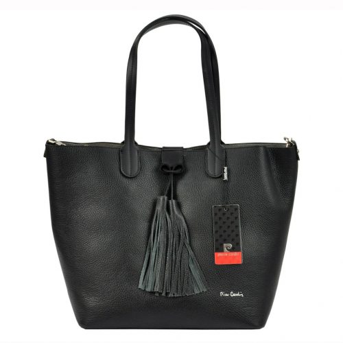 Pierre Cardin FRZ 1749   fekete női bőr kézitáska 44 x 32 x 18 cm