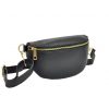  Patrizia 417-003 GOLD čierna dámska kožená kabelka na opasok, crossbody 25 x 15 x 6 cm