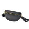  Patrizia 417-003 GOLD čierna dámska kožená kabelka na opasok, crossbody 25 x 15 x 6 cm