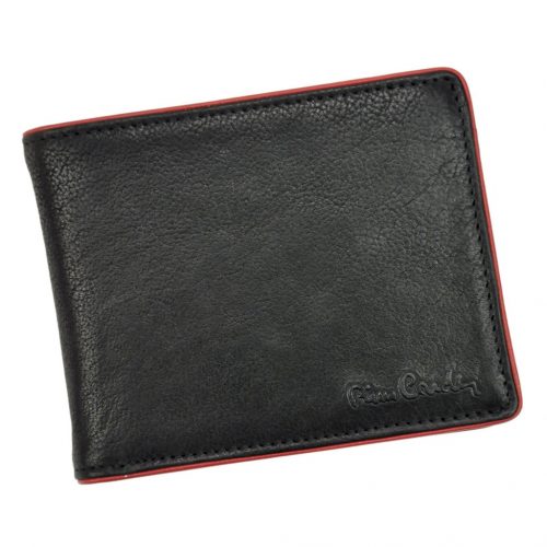  Pierre Cardin TILAK05 TUMBLE 324 čierno-červená pánska kožená peňaženka 12,5 x 9,5 cm