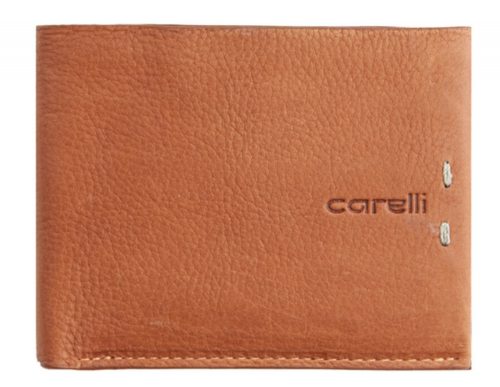  Pánska peňaženka z koňakovej kože Giorgio Carelli s RFID ochranou, 11 × 9 cm