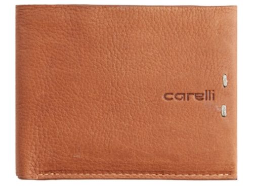  Pánska peňaženka z koňakovej kože Giorgio Carelli s RFID, 11 × 9 cm