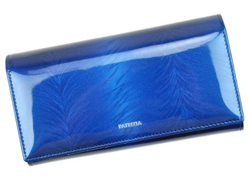  Dámska kožená peňaženka so vzorom Patrizia, modrá farba, RFID 18,5 × 10 cm