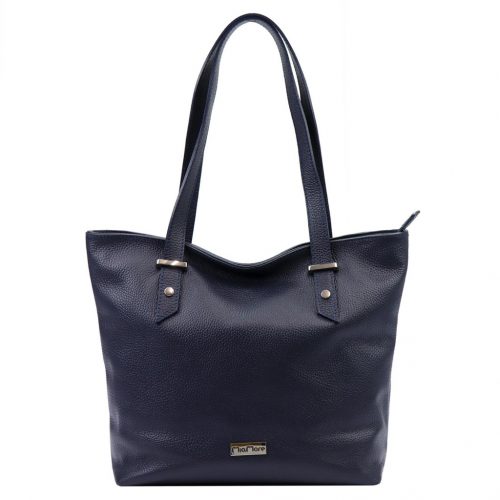 MiaMore 01-058   navy női bőr kézitáska 40 x 30 x 12 cm