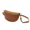  Patrizia 417-003 ZLATOhnedá dámska kožená kabelka na opasok, crossbody 25 x 15 x 6 cm