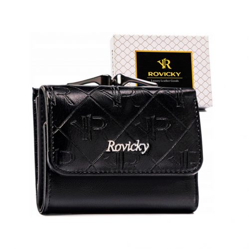  Rovicky RPX-32-PMT čierna dámska kožená peňaženka 9,5 x 7,5 x 2,5 cm