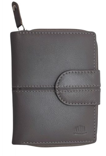  Dámska sivá kožená crossbody peňaženka Giorgio Carelli s RFID ochranou, 12×9cm