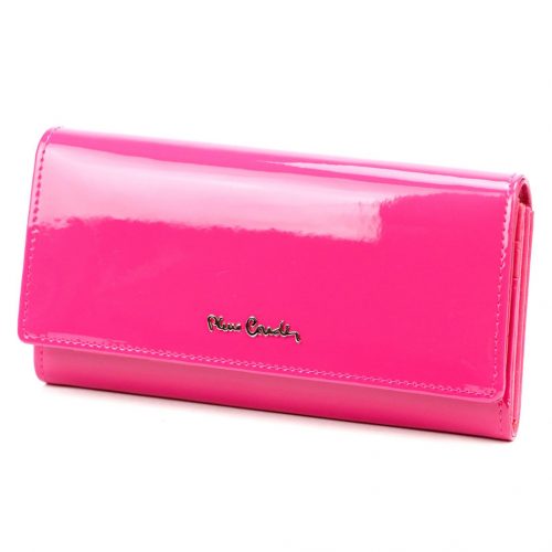  Pierre Cardin 07 SHINY 100 magenta dámska vlákno koža-kožená peňaženka 18,5 x 10 cm