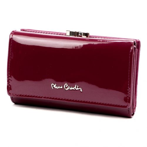  Pierre Cardin 07 SHINY 108 bordová dámska kožená peňaženka z kožených vlákien 14,5 x 9 cm