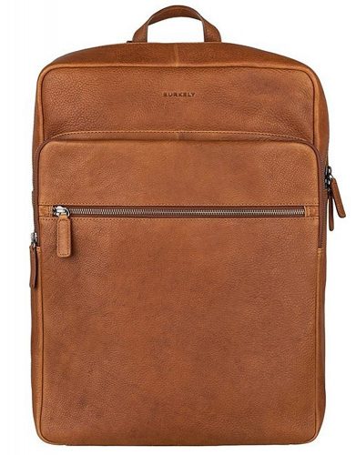  Starožitný kožený batoh Burkely Cognac Avery s držiakom na notebook 15,6"