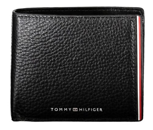  Kožená peňaženka Tommy Hilfiger čierna, pánska 12 x 10 cm