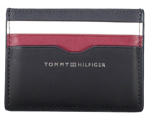  Tommy Hilfiger tmavomodrý pánsky kožený držiak na karty, peňaženka 11 x 8 cm