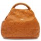  Dámska koža Giudi koňakovej farby, kabelka s potlačeným vzorom, taška cez rameno 32 × 28 cm
