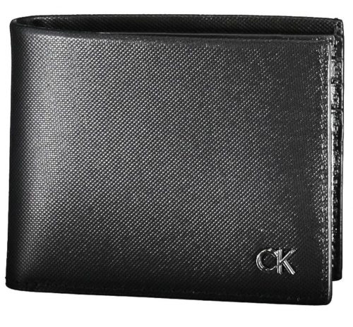  Čierna kožená peňaženka Calvin Klein, pánska RFID 11 x 9 cm