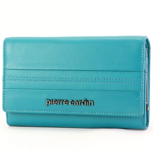  Pierre Cardin modrá dámska kožená peňaženka 16 × 9,5 cm