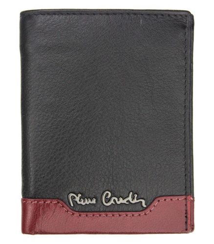  Pierre Cardin čierno-červená pánska kožená peňaženka s RFID ochranou, 8 × 10,5 cm