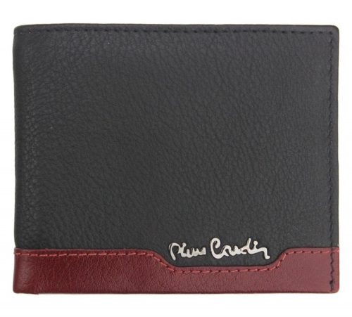  Pierre Cardin čierno-červená pánska kožená peňaženka s RFID ochranou, 11 × 9 cm