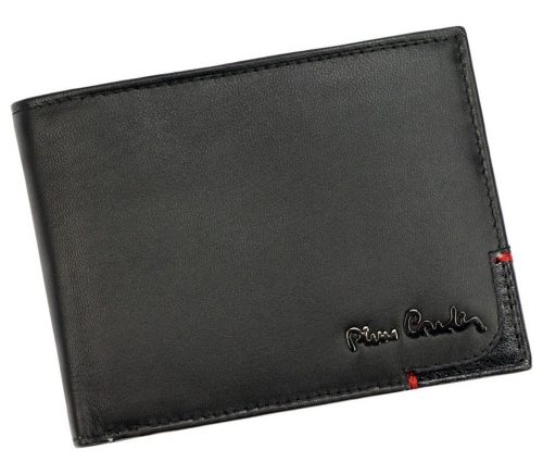  Čierna pánska kožená peňaženka Pierre Cardin s RFID ochranou, 12 × 9 cm