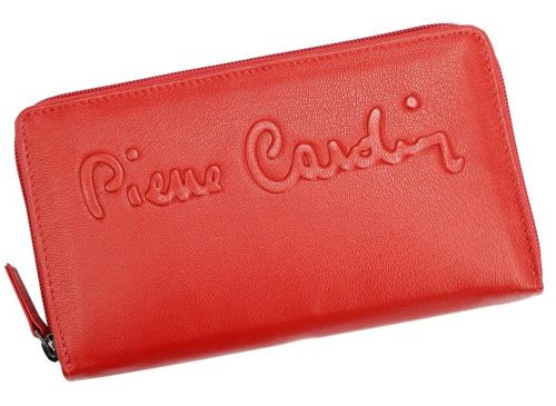  Pierre Cardin červená, dámska kožená peňaženka 19 × 11 cm